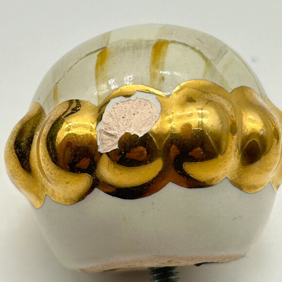 MacKenzie Childs Ceramic Parchment Courtly Check drawer/door pull/knobs 1.5” - Picture 8 of 8